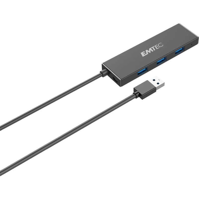 USB 3.2 Gen 1 šakotuvas Emtec T620A 4 prievadai, juodas