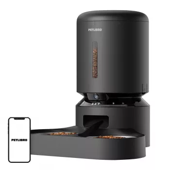 Petlibro Granary automatinis ėdalo daviklis su kamera ir dviem dubenėliais, 5L (juodas)