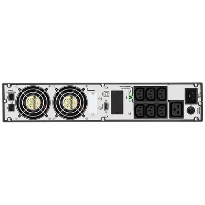 Rack UPS FSP/Fortron CHAMP 3K RACK – 3000 VA, 2400 W, 110–300 V, ±1% baterijos režimu, 4 AC lizdai, USB