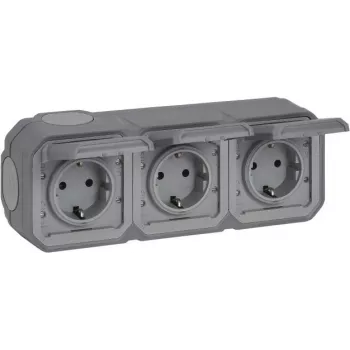 Legrand Plexo NEW APWG 069743L Schuko kištukinis lizdas 3-jų angų IP44 pilkas 5 (069743L)
