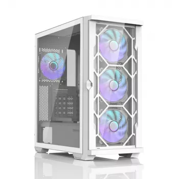 Zalman Z10 DUO ATX korpusas baltas su ZM-IF120 x4 ventiliatoriais