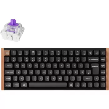 Keychron K2 HE (schwarz/holz, DE-Layout, Gateron Double-Rail Magnetic Nebula, Aluminiumrahmen)