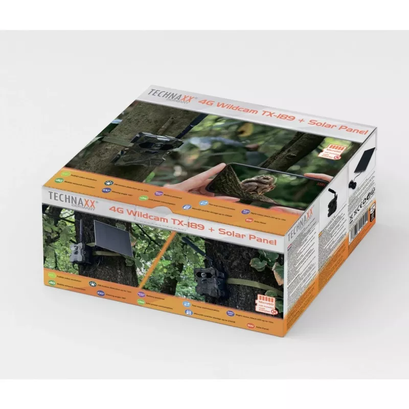 Technaxx 4G Wildcam TX-189 Lauko kamera 4MP CMOS su saulės baterija