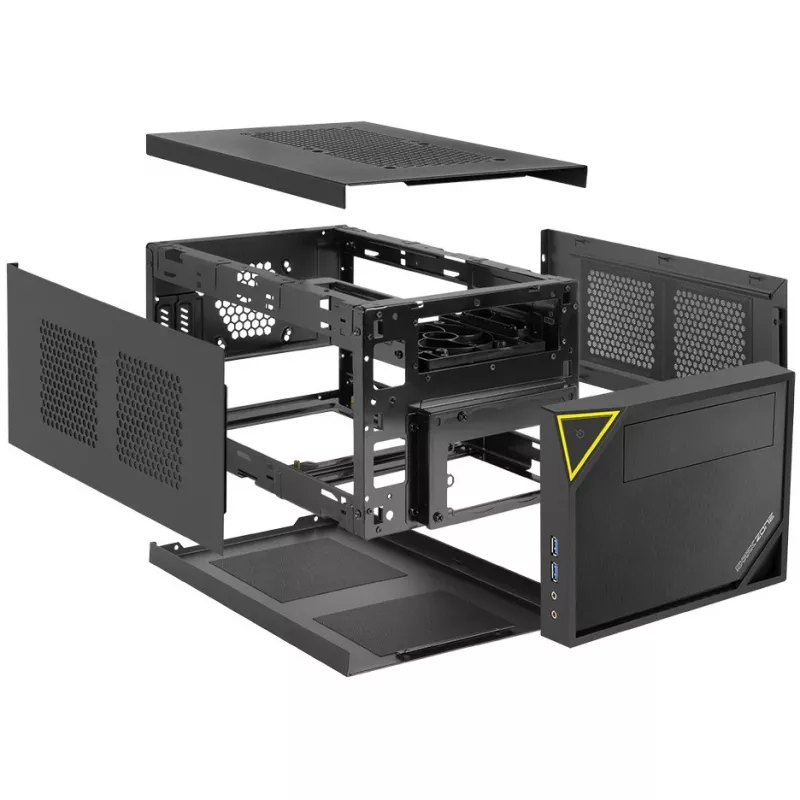 PC korpusas Sharkoon SHARK ZONE C10 Mini-ITX juodas, geltonas