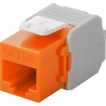 Wentronic Goobay CAT 6a KeyStone RJ45 lizdas, neekranuotas, 500 MHz, oranžinė-balta (90690)