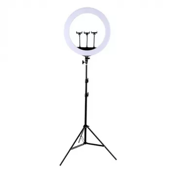 LED žiedo šviestuvas 45 cm su tripodu iki 2,1 m