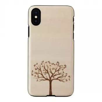 Dėklas iPhone X/XS su obuolmedžio medžiu, juodas