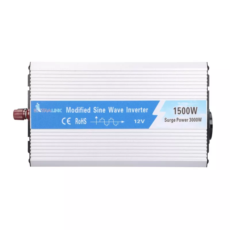 Extralink įtampos keitiklis 12V – 230V, 1500W, modifikuotas sinusas OPIM-1500W