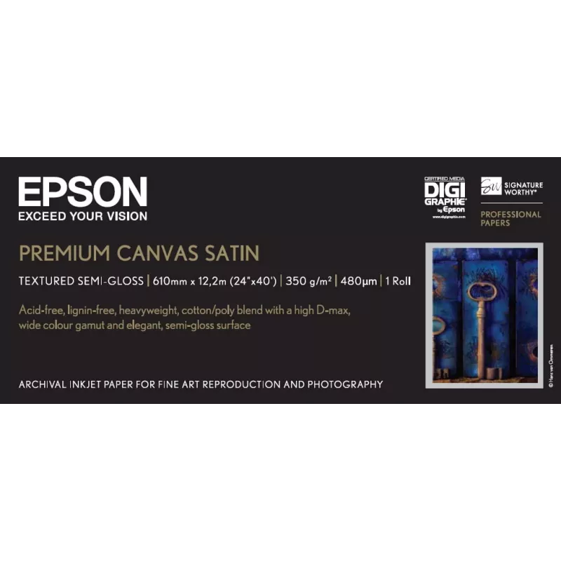 Epson Premium Canvas Satin 24 colių x 12,2 m, 350 g/m²