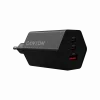 CANYON Charger HEXAGON 65 GaN 65W 2xPD 1xQC EU juodas (CND-CHAHEX65B)