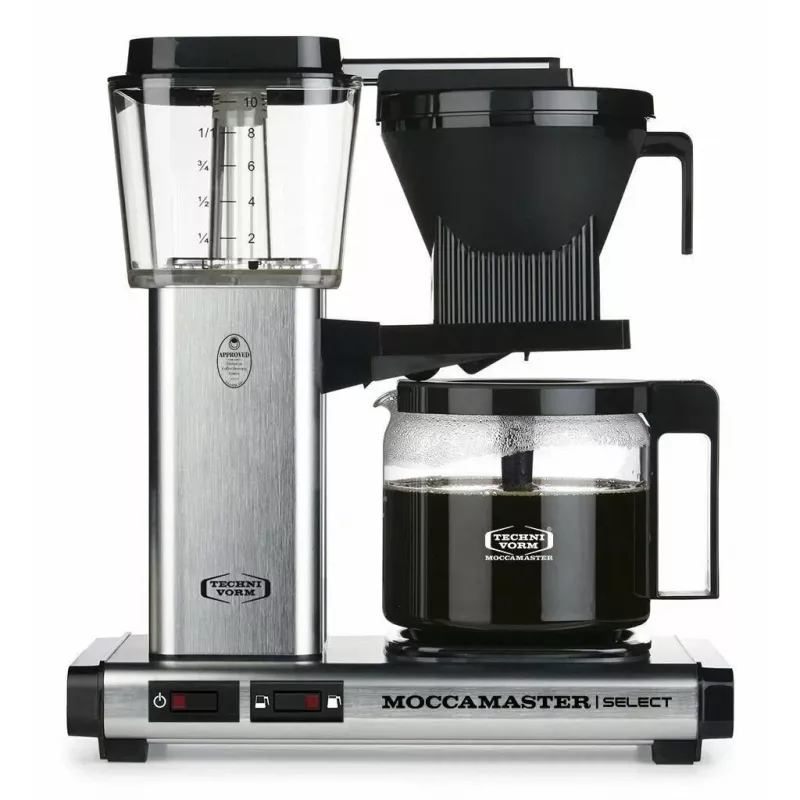Lašelinis kavos virimo aparatas MOCCAMASTER KBG 741 – 1,25 L talpa, 10 puodelių ąsotis, 1520 W, nerūdijantis plienas/juoda