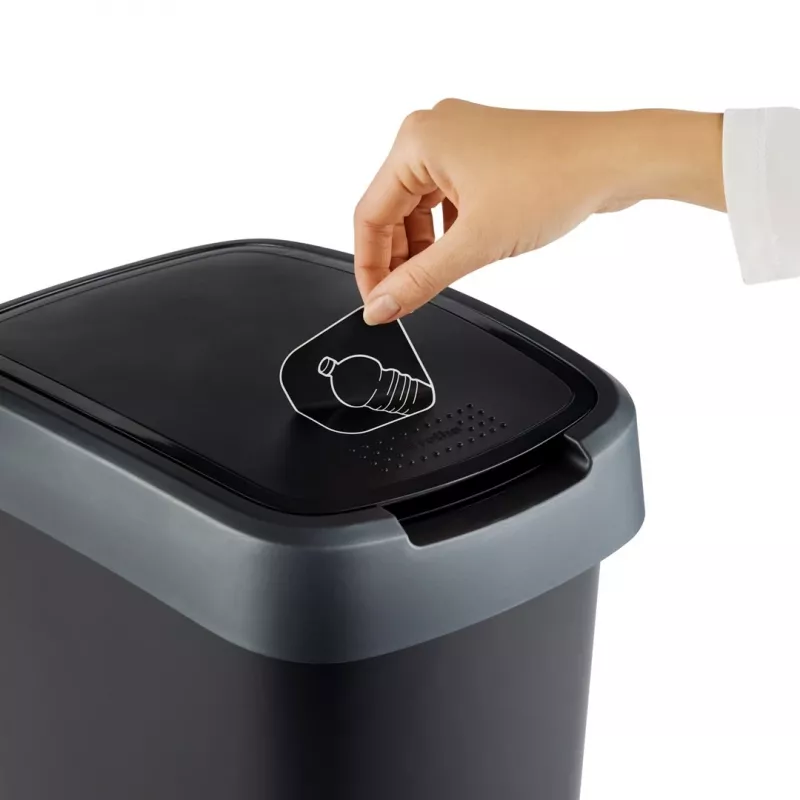 Šiukšliadėžė Rotho Twist 50 L stačiakampė polipropileno, 50 L, 602×298×401 mm, juoda