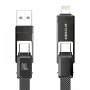 4 viename laidas BlitzWolf BW-HDC7 – USB-C, Lightning, USB-A, Micro-USB 1,2 m 240 W juodas