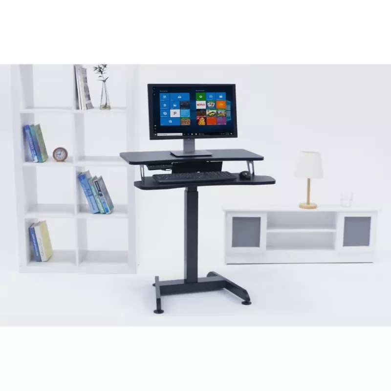 Maclean MC-835 nešiojamas elektrinis reguliuojamo aukščio stalas 72–122 cm, 37 kg, su valdymo skydeliu