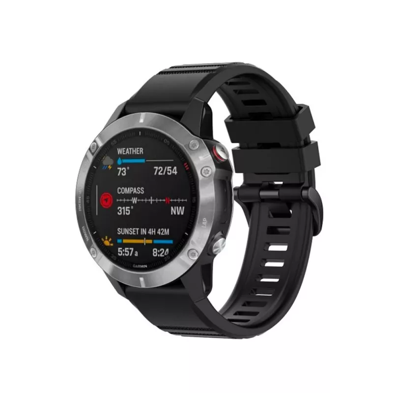 Silicinė juostelė 22 mm, skirta Garmin QuickFit, gamintojo FIXED – juoda