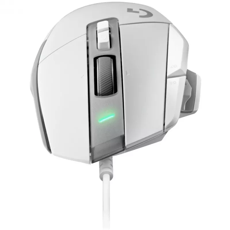 Žaidimų pelės rinkinys Logitech G G502 X su G240 kietuoju pelės kilimėliu – dešinei rankai, optinis 25600 DPI, USB Type-A, 13 mygtukų, baltas