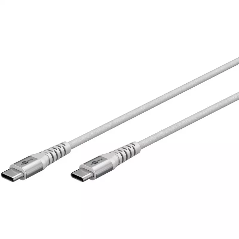 Super-soft USB 2.0 pinta laida, USB-C kištukas > USB-C kištukas (balta, 3 metrai)