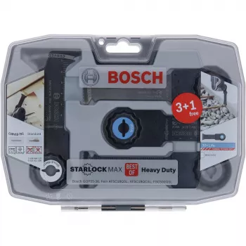 Bosch Starlock Best of Heavy Duty rinkinys, 4 dalys, peilių rinkinys, metalui ir medžiui, juodas, dėžutėje