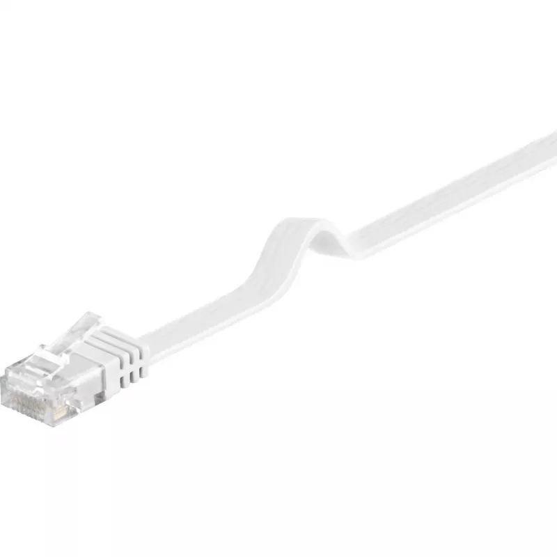 Wentronic Goobay CAT 5e plokščiasis jungiamasis kabelis, U/UTP, baltas, 5 m – CCA vario mišinys (93361)