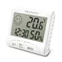 Vidinis elektroninis higrometras Medisana HG 100 – skaitmeninis termometras, drėgmė 20–90 %, temperatūra -10–50 °C, stalinis ekranas, baterija AAA