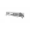 TV spintelė Cama Meble MARMO 2D1S1K, 195x40x47,5 cm, balta matinė/viršus marmuras baltas