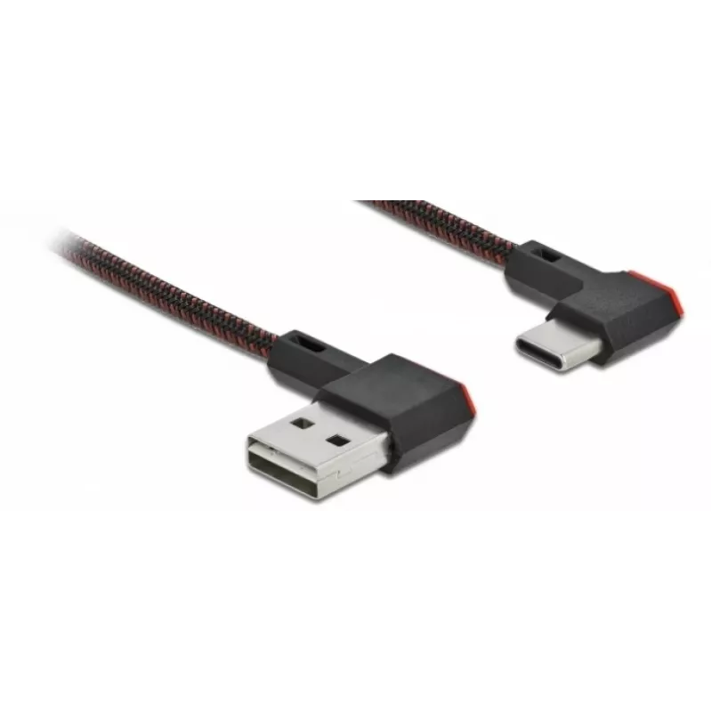USB laidas DeLOCK EASY-USB 2.0 Type-A kištukas į Type-C kištuką 0,5 m juodas
