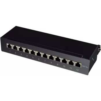Logilink Patchpanel stalinis/sieninis Cat.6A STP 12 prievadų, juodas (NP0019B)