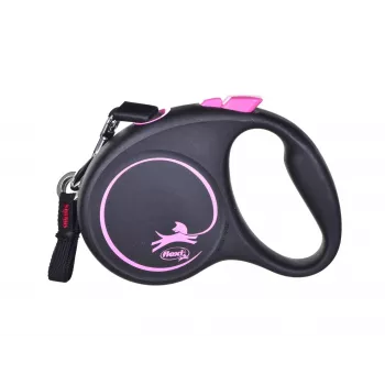 Flexi Black Design S 5 m Šuns besivyniojantis pavadėlis