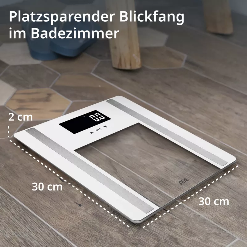Svarstyklės kūno analizei ADE BA2300-2 su Bluetooth ir kūno riebalų matavimu