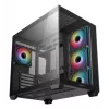 PC korpusas DeepCool CG530 4F Midi Tower Juodas — grūdintas stiklas, ATX/ITX/Micro ATX, 3x120mm ventiliatoriai, USB-C