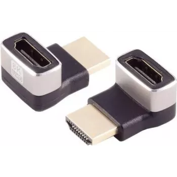 S/CONN 10-01051 HDMI-A lyties keitiklis juodas sidabrinis auksuoti kontaktai