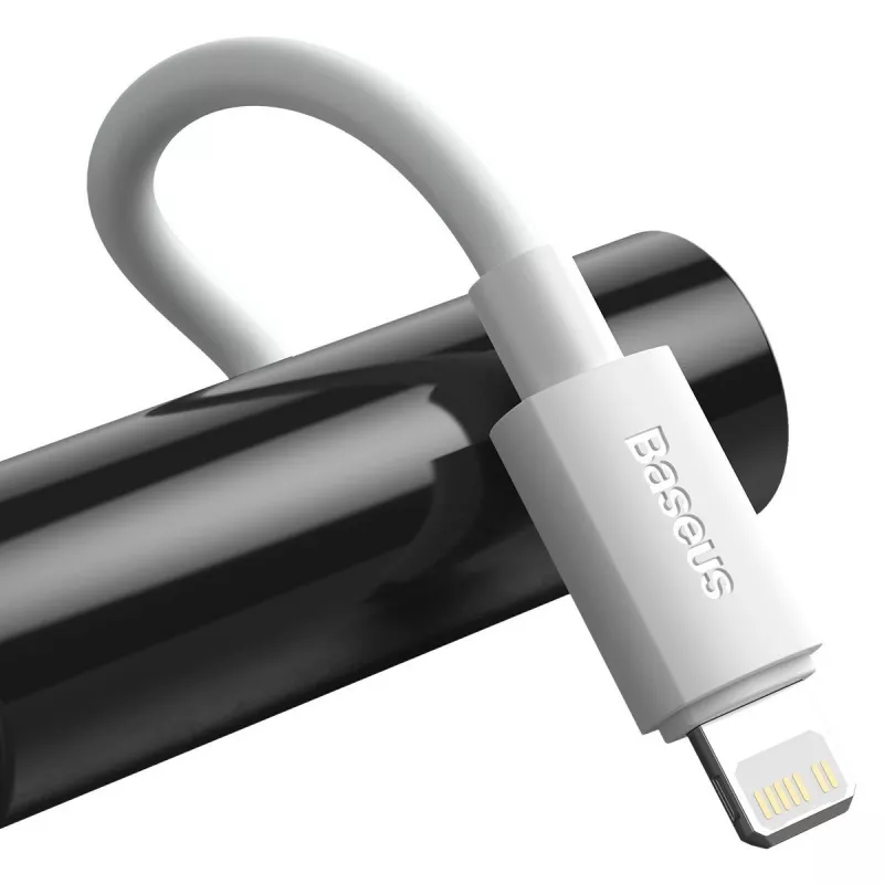 Baseus Simple Wisdom duomenų kabelių rinkinys USB-C į Lightning PD 20W (2 vnt./kompl.) 1,5 m Baltas