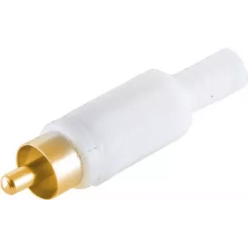 RCA (Cinch) kištukas ShiverPeaks 51400-WG – baltas korpusas, paauksuoti kontaktai
