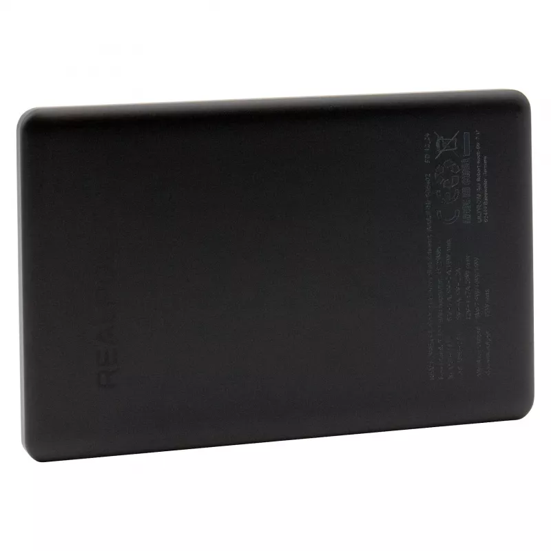 Power bank RealPower PB-5000 MAG 5000 mAh, belaidis įkrovimas, USB-C, 20 W, juoda