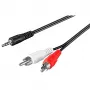 Wentronic Goobay adapterinis laidas 3,5 mm lizdas / RCA, juodas, 10 m - 3,5 mm kištukas (3 kontaktai, stereo) > 2x RCA kištukas (kairė/dešinė garsas) (50441)