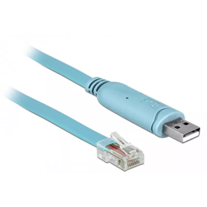 DeLOCK adapteris USB 2.0 Type-A kištukas į RS-232 RJ45 kištuką 2 m mėlynas