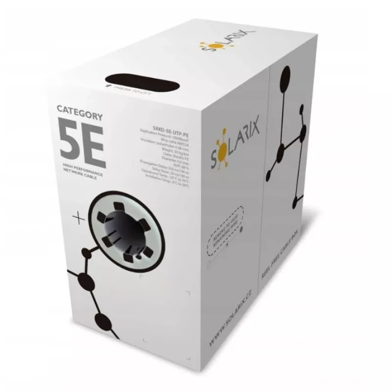 Tinklo kabelis Solarix SXKD-5E-UTP-PE UTP CAT5E 305m juodas
