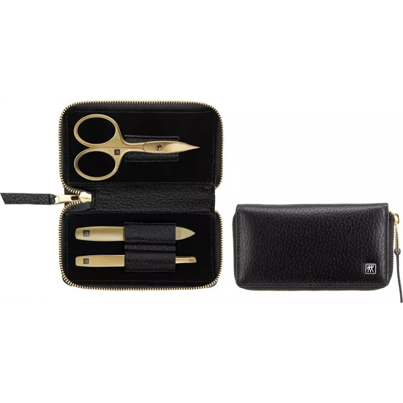 Manikiūro rinkinys ZWILLING Twinox Gold Edition 97747-004-0 – 3 dalys juodoje odinėje dėkle