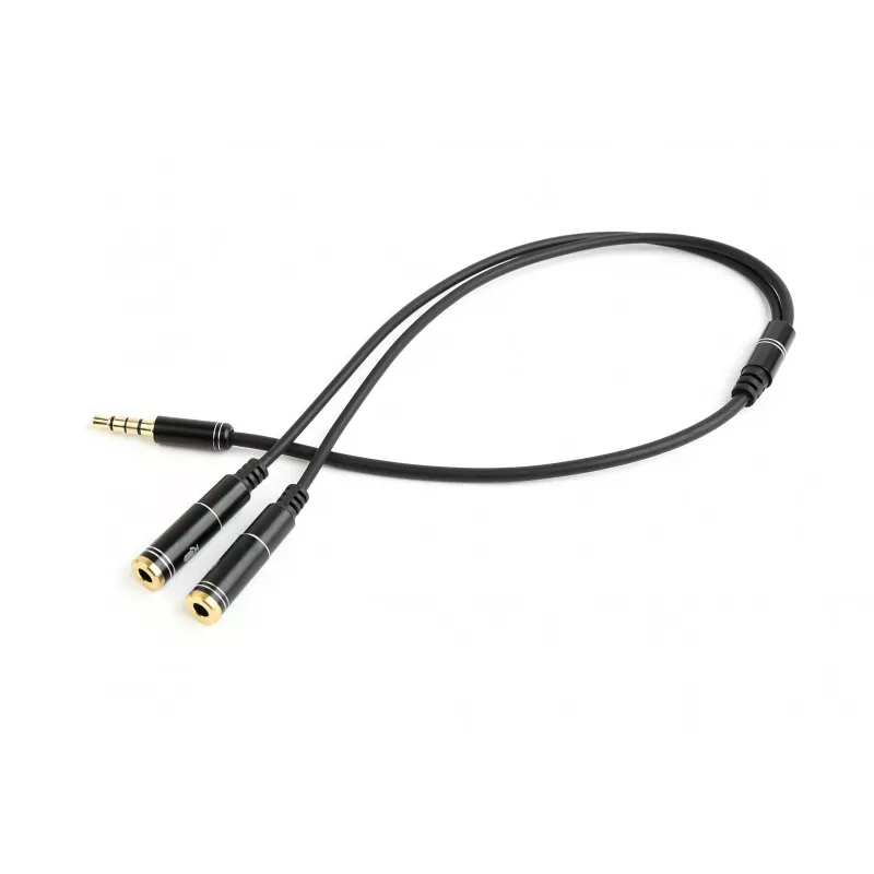 Garso adapteris Gembird CCA-417M 2×3,5 mm kištukas į 3,5 mm lizdą, 0,2 m, juodas