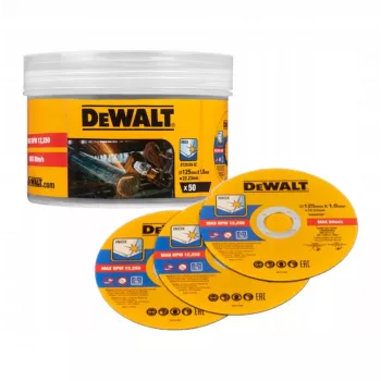 Pjovimo diskas 125 mm x 1 mm, DeWalt, pakuotė 50 vnt.