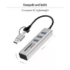 USB 3.0 šakotuvas su USB-A ir USB-C jungtimis, SD/microSD lizdu, 2in1