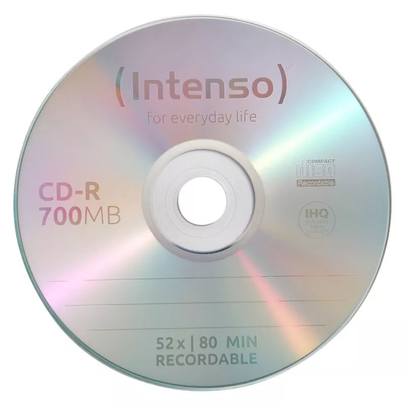 Perrašomas CD-RW INTENSO 700 MB / 80 min, 12x, 10 vnt., 120 mm (plonas dėklas)
