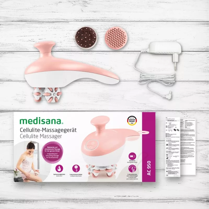 Medisana AC 950 masažuoklis nuo celiulito, rožinio aukso ir baltos spalvos