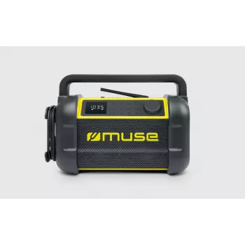 Nešiojamas radijo imtuvas Muse M-928 BTY su skaitmeniniu FM imtuvu, 20W, USB-C, juodai/geltonas