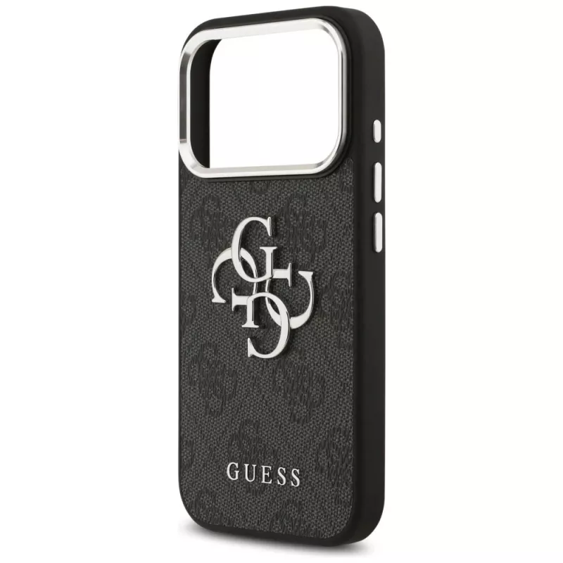 GUESS Hardcase 4G | Užpakalinis dangtelis | iPhone 17 Pro Max | Apple | Ekologinė oda/PC/Plastikas/TPU | Juoda