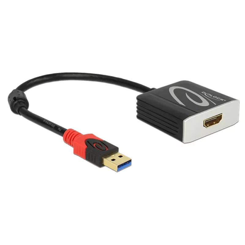 Vaizdo kabelio adapteris DeLOCK 62736 USB Type-A į HDMI 0,2 m Juoda