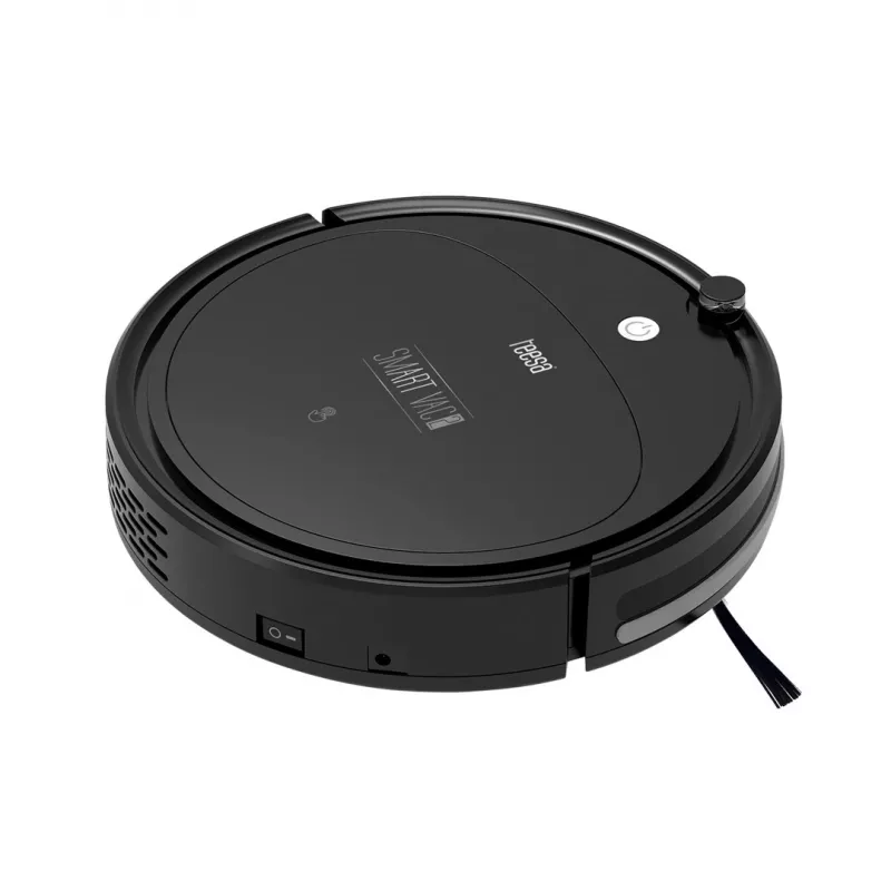 Robotinis dulkių siurblys TEESA Smart VAC 2 – juodas, apvalus, 1000 Pa, Wi-Fi