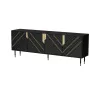 Komoda cama meble Cama 4D MOUNTAIN 204x40x72 cm juoda/auksinė, MDF/medžio drožlių plokštė