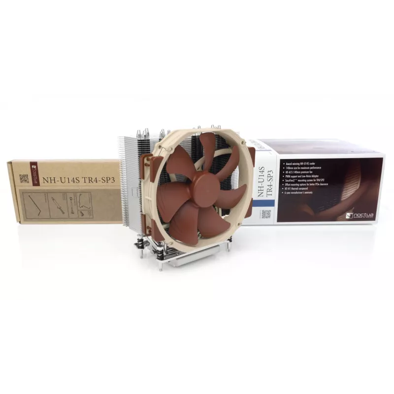 CPU aušintuvas Noctua NH-U14S TR4-SP3 — 140 mm ventiliatorius, lizdas TR4/SP3, 165 mm aukštis, 1.03 kg