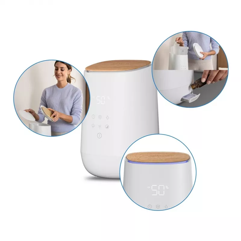 Medisana AH 680 drėkintuvas ultragarsinis 2,6 L Baltas, Medis 24 W